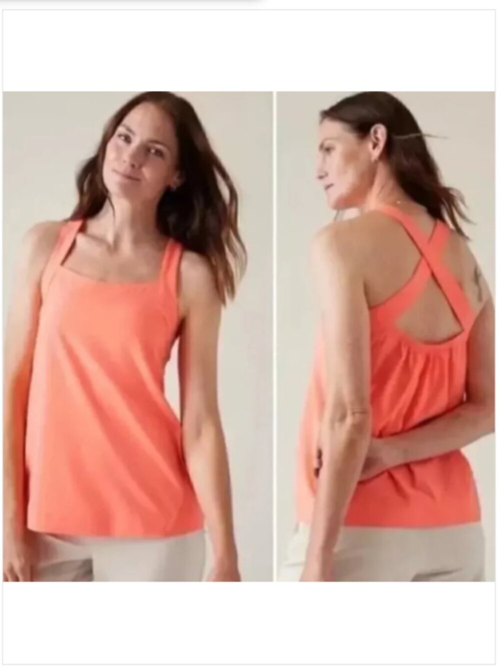NEW Athleta Arrival Tank Camisole Arrival Sz M Sunset Glow Coral Casual UPF 50+